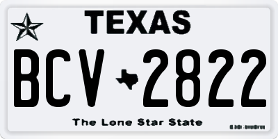 TX license plate BCV2822
