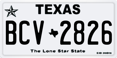 TX license plate BCV2826