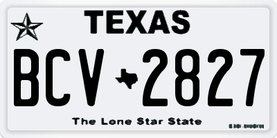 TX license plate BCV2827
