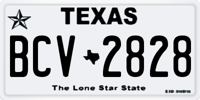 TX license plate BCV2828