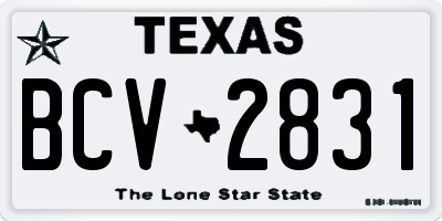 TX license plate BCV2831