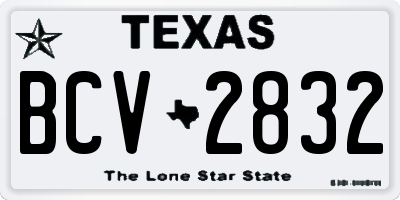 TX license plate BCV2832