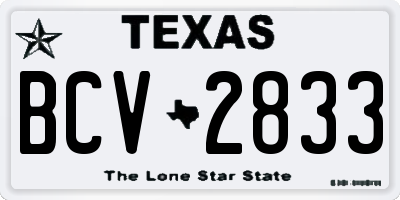 TX license plate BCV2833