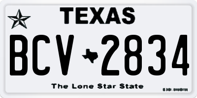 TX license plate BCV2834