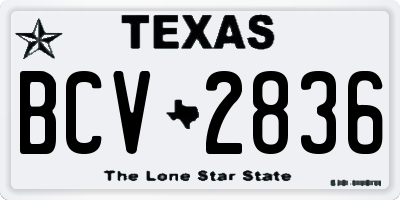 TX license plate BCV2836