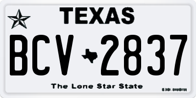 TX license plate BCV2837