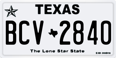 TX license plate BCV2840