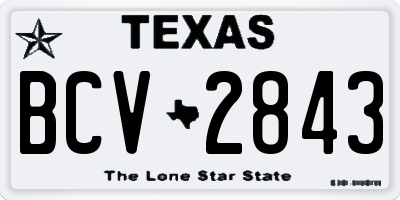 TX license plate BCV2843