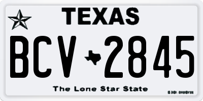 TX license plate BCV2845