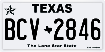 TX license plate BCV2846