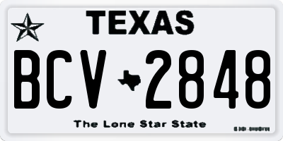 TX license plate BCV2848