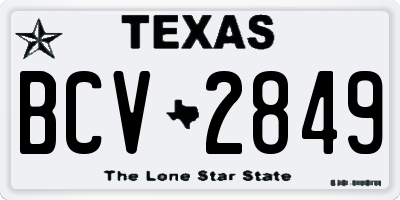TX license plate BCV2849
