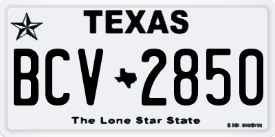 TX license plate BCV2850