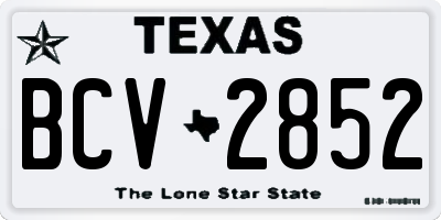 TX license plate BCV2852