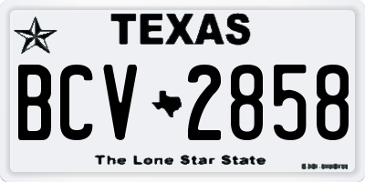 TX license plate BCV2858