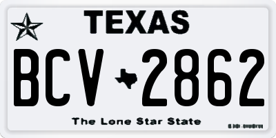 TX license plate BCV2862