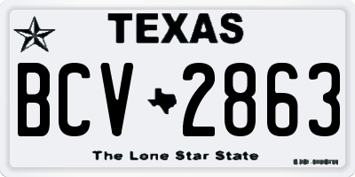 TX license plate BCV2863