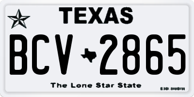TX license plate BCV2865
