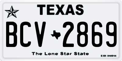 TX license plate BCV2869