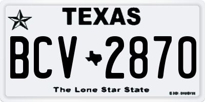 TX license plate BCV2870
