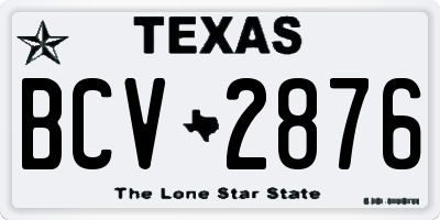 TX license plate BCV2876