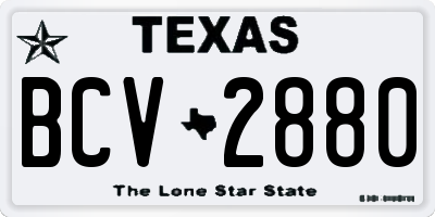 TX license plate BCV2880