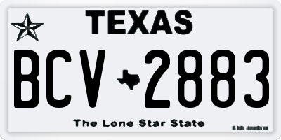 TX license plate BCV2883