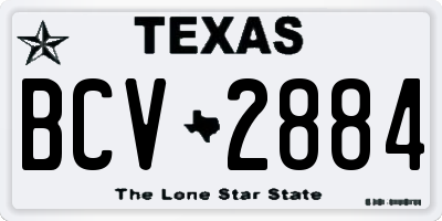 TX license plate BCV2884