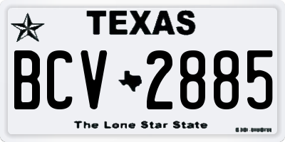 TX license plate BCV2885