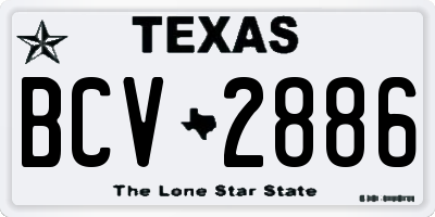 TX license plate BCV2886