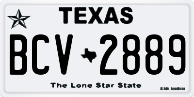 TX license plate BCV2889