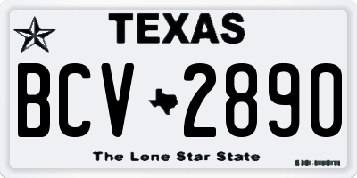 TX license plate BCV2890