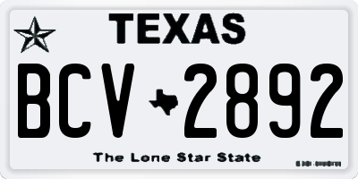 TX license plate BCV2892