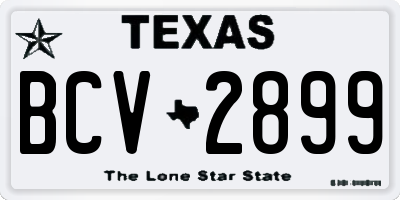 TX license plate BCV2899