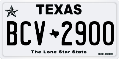 TX license plate BCV2900