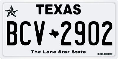 TX license plate BCV2902
