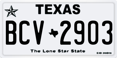 TX license plate BCV2903