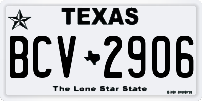 TX license plate BCV2906