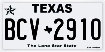 TX license plate BCV2910