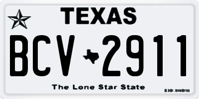 TX license plate BCV2911