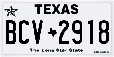 TX license plate BCV2918