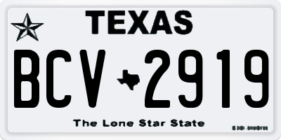 TX license plate BCV2919