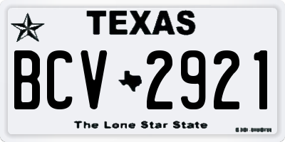 TX license plate BCV2921