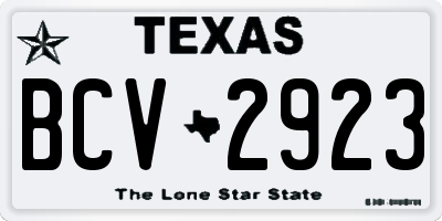 TX license plate BCV2923