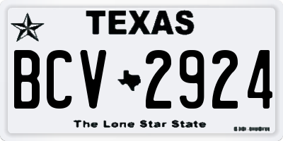 TX license plate BCV2924