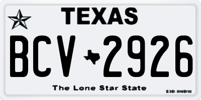 TX license plate BCV2926