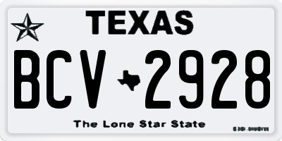 TX license plate BCV2928