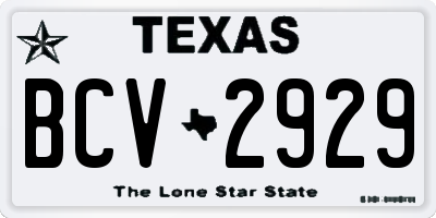 TX license plate BCV2929
