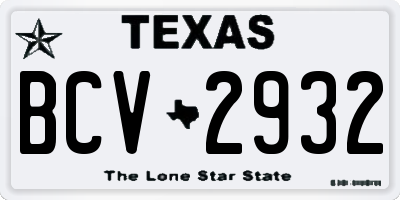 TX license plate BCV2932