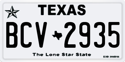 TX license plate BCV2935